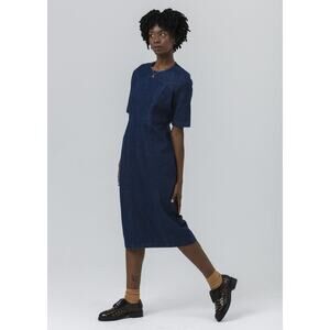 Carleen M Dolly Denim Dress in Dark Rinse